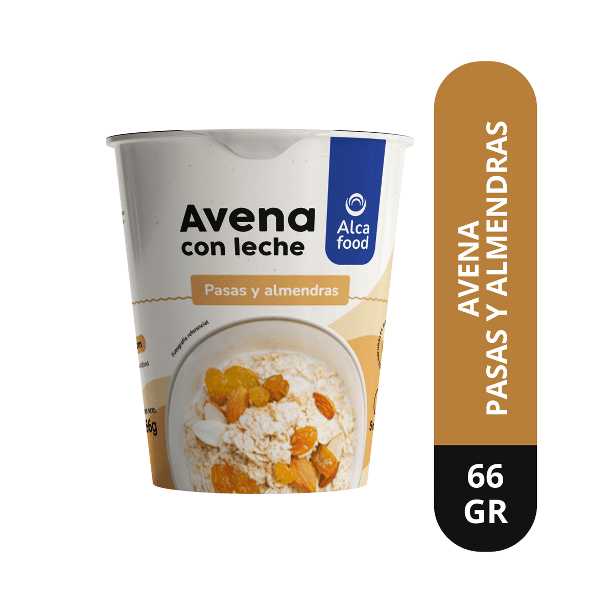 Avena Instantánea Para Uno con Leche Pasas y Almendras 66 g