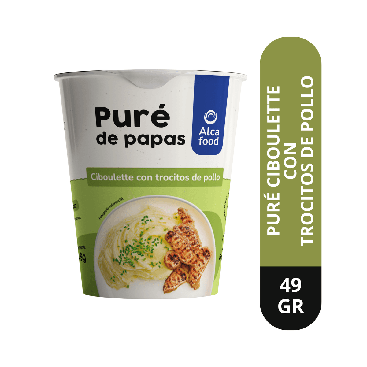 Puré para Uno con Ciboullete en Vaso con Trocitos de Pollo 49 g